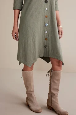 3/4 Sleeve Danielle Button Dress