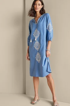 Hasana Linen Blend Midi Dress