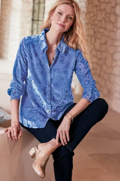 Petites Floreat Velvet Shirt