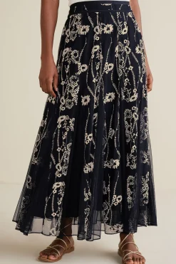 Petites Leatrice Embroidered Maxi Skirt