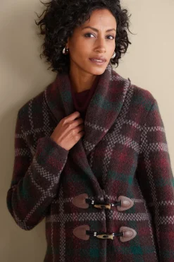 Petites Plaid Sweater Coat