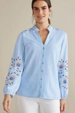 Petites Titania Embroidered Top