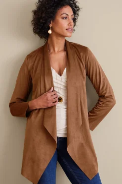 Shape Drape Faux Suede Jacket
